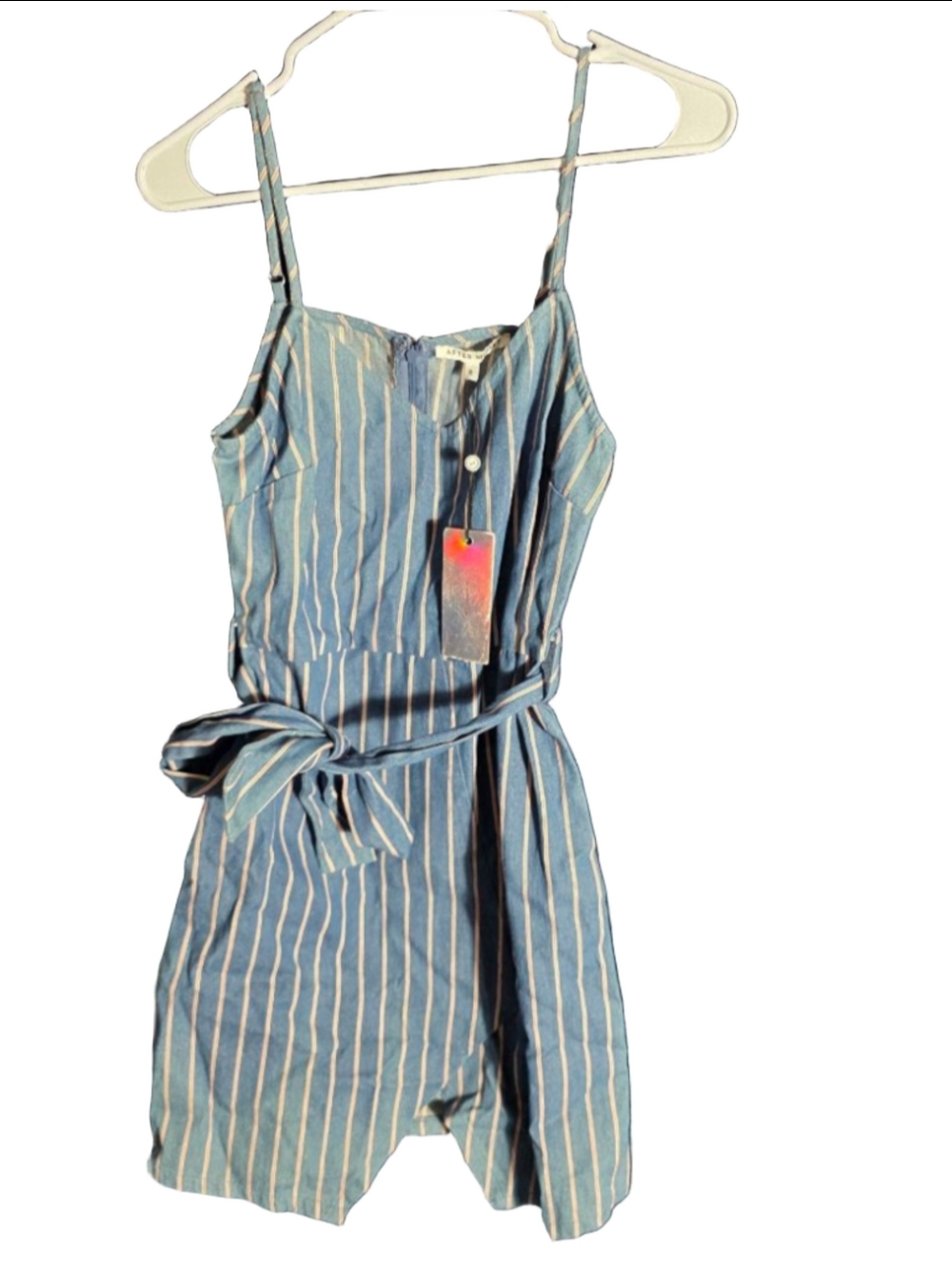 Women's AFTER MARKET Blue & White Striped Romper S Patriotic cottagecore y2k 90s